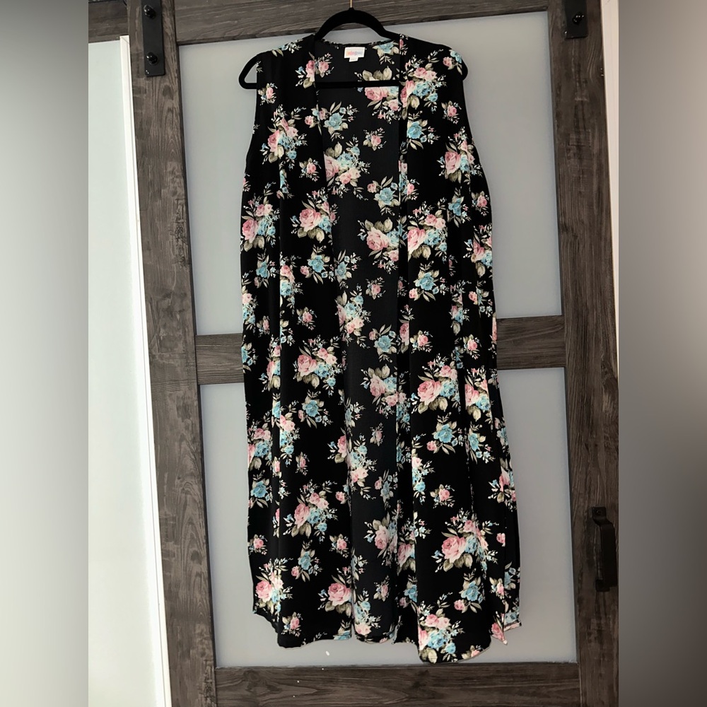 LuLaRoe Black Floral Maxi Skirt